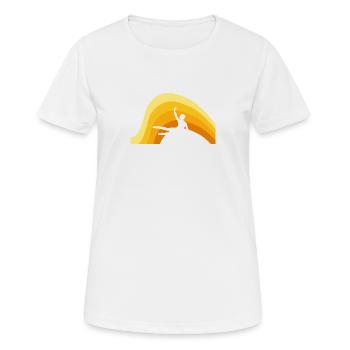 Équilibre sur les mains de gymnastique - T-shirt respirant Femme - blanc - Devant - AI Model Female 172 dark (172cm)