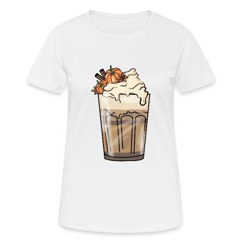 Kürbis Latte Macchiato - Pumpkin Spice Latte - Frauen T-Shirt atmungsaktiv - Weiß - Vorne - AI Model Female 172 dark (172cm)