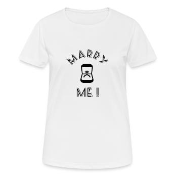 Marry Me - Marry Me - Demander un mariage - T-shirt respirant Femme - blanc - Devant - AI Model Female 172 dark (172cm)
