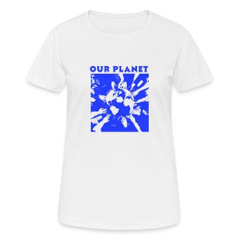 Unser Planet - Frauen T-Shirt atmungsaktiv - Weiß - Vorne - AI Model Female 172 dark (172cm)