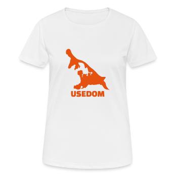 Usedom - Frauen T-Shirt atmungsaktiv - Weiß - Vorne - AI Model Female 172 dark (172cm)