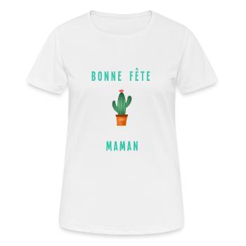 BONNE FÊTE. FÊTE DES MÈRES. FÊTE DES PÈRES. FÊTE - T-shirt respirant Femme - blanc - Devant - AI Model Female 172 dark (172cm)