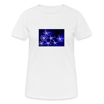 7 BLAUE STERNE - Frauen T-Shirt atmungsaktiv - Weiß - Vorne - AI Model Female 172 dark (172cm)