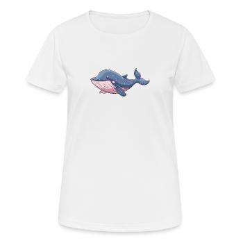 Wal Meeresleben - Frauen T-Shirt atmungsaktiv - Weiß - Vorne - AI Model Female 172 dark (172cm)
