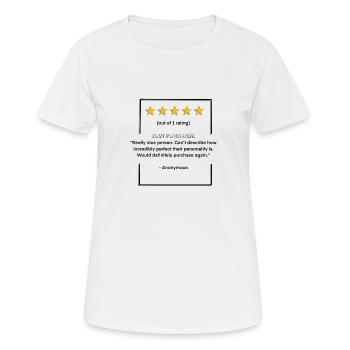 Lustige 5 Sterne Bewertung für Freunde - Frauen T-Shirt atmungsaktiv - Weiß - Vorne - AI Model Female 172 dark (172cm)