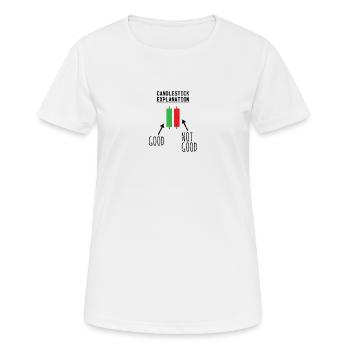 Candlestick explication Drôle de design boursier - T-shirt respirant Femme - blanc - Devant - AI Model Female 172 dark (172cm)