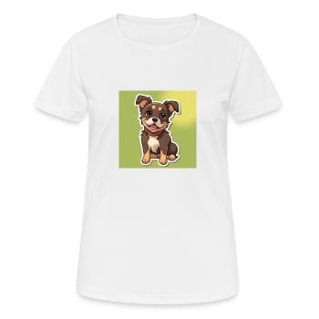 Dessin animé de chien 8 - T-shirt respirant Femme - blanc - Devant - AI Model Female 172 dark (172cm)
