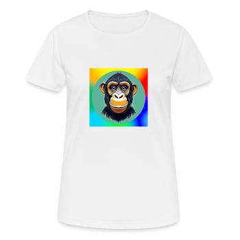 Schimpansen-Karikatur - Frauen T-Shirt atmungsaktiv - Weiß - Vorne - AI Model Female 172 dark (172cm)