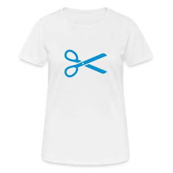 Schere - Frauen T-Shirt atmungsaktiv - Weiß - Vorne - AI Model Female 172 dark (172cm)