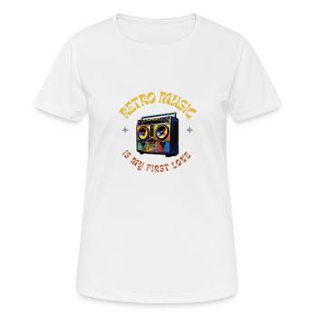 Retro Music is my first Love - Women's Breathable T-Shirt - white - Front - AI Model Female 172 dark (172cm)