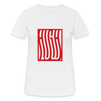 High to Low - Low to High - Frauen T-Shirt atmungsaktiv - Weiß - Vorne - AI Model Female 172 dark (172cm)