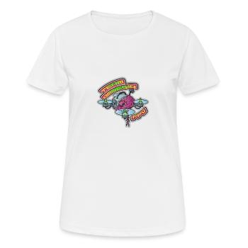 Équipe AMNESIA - T-shirt respirant Femme - blanc - Devant - AI Model Female 172 dark (172cm)