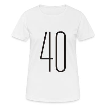40 - Frauen T-Shirt atmungsaktiv - Weiß - Vorne - AI Model Female 172 dark (172cm)