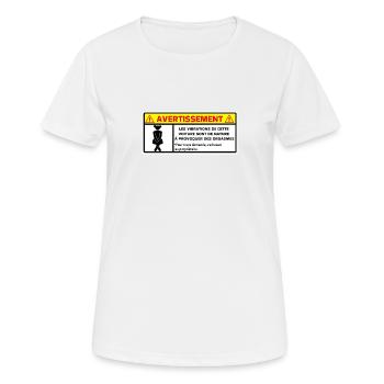 Warnung - Frauen T-Shirt atmungsaktiv - Weiß - Vorne - AI Model Female 172 dark (172cm)