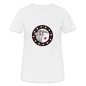 Poker - Frauen T-Shirt atmungsaktiv - Weiß - Vorne - AI Model Female 172 dark (172cm)