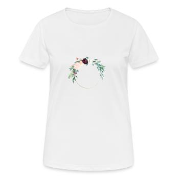 Fleurs de Pêche Bordeaux Couronne personnalisable - T-shirt respirant Femme - blanc - Devant - AI Model Female 172 dark (172cm)
