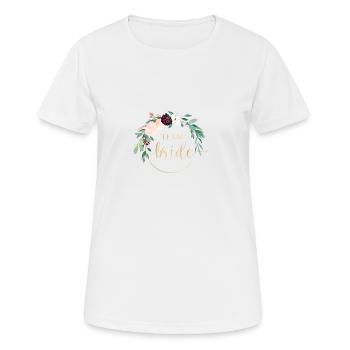 Équipe Bride! Fleurs de Pêche Bordeaux Couronne - T-shirt respirant Femme - blanc - Devant - AI Model Female 172 dark (172cm)