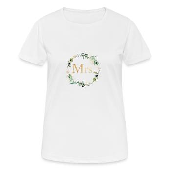 Mrs.! Botany wreath customizable - Women's Breathable T-Shirt - white - Front - AI Model Female 172 dark (172cm)