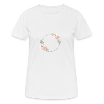 Flower wreath Boho customizable - Women's Breathable T-Shirt - white - Front - AI Model Female 172 dark (172cm)