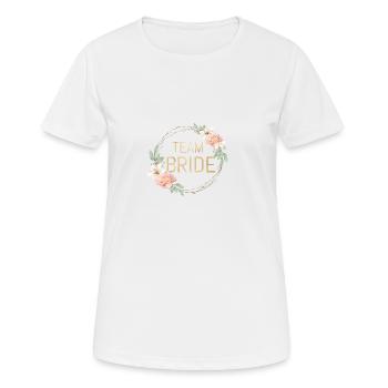 Équipe Bride! Couronne de fleurs de Boho - T-shirt respirant Femme - blanc - Devant - AI Model Female 172 dark (172cm)