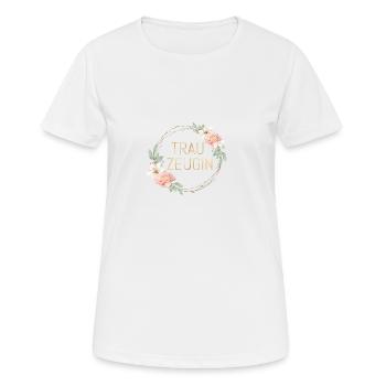 Team Braut-Trauzeugin ! Boho Blumenkranz - Frauen T-Shirt atmungsaktiv - Weiß - Vorne - AI Model Female 172 dark (172cm)