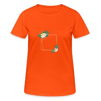 Tropical flowers customizable - Women's Breathable T-Shirt - neon orange - Front - AI Model Female 172 dark (172cm)