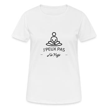 Je peux pas J'ai Yoga - T-shirt respirant Femme - blanc - Devant - AI Model Female 172 dark (172cm)