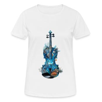 Fish Violin - Women's Breathable T-Shirt - white - Front - AI Model Female 172 dark (172cm)