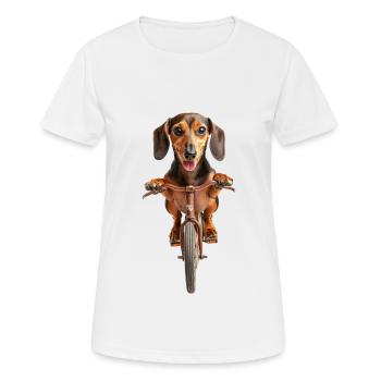 Dackel - Frauen T-Shirt atmungsaktiv - Weiß - Vorne - AI Model Female 172 dark (172cm)