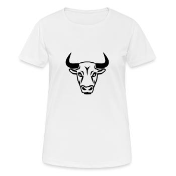 Stier - Frauen T-Shirt atmungsaktiv - Weiß - Vorne - AI Model Female 172 dark (172cm)