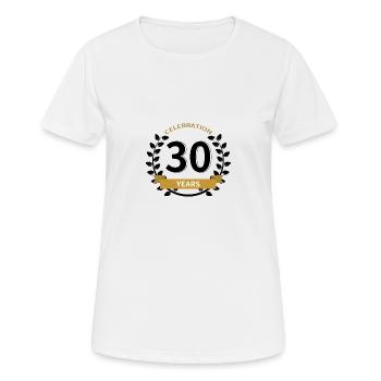 30 ans anniversaire de l’année - T-shirt respirant Femme - blanc - Devant - AI Model Female 172 dark (172cm)