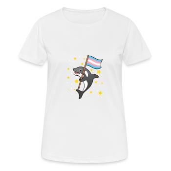 Trans Pride Orca - Women's Breathable T-Shirt - white - Front - AI Model Female 172 dark (172cm)