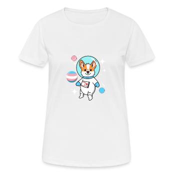 Corgi Raumfahrt Trans Pride - Frauen T-Shirt atmungsaktiv - Weiß - Vorne - AI Model Female 172 dark (172cm)