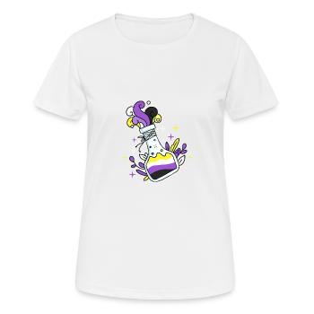 Nonbinary Pride Potion magique Nonbinary Pride - T-shirt respirant Femme - blanc - Devant - AI Model Female 172 dark (172cm)