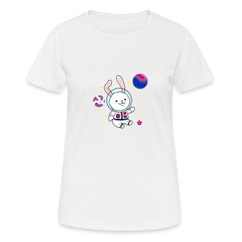 Bisexual Rabbit in Space Bisexual Pride - Women's Breathable T-Shirt - white - Front - AI Model Female 172 dark (172cm)