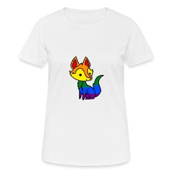 LGBT Gay Pride Fox Gay Pride - T-shirt respirant Femme - blanc - Devant - AI Model Female 172 dark (172cm)