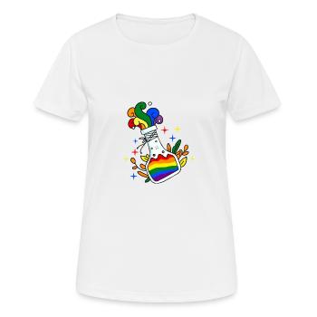 LGBT Gay Pride Potion Gay Pride - T-shirt respirant Femme - blanc - Devant - AI Model Female 172 dark (172cm)