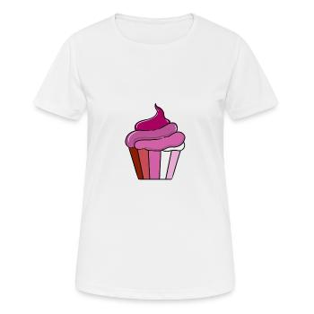Lesbischer Cupcake Lesbisches Geschenk - Frauen T-Shirt atmungsaktiv - Weiß - Vorne - AI Model Female 172 dark (172cm)