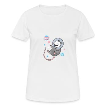 Opossum transgenre dans l’espace Transgender Pride - T-shirt respirant Femme - blanc - Devant - AI Model Female 172 dark (172cm)
