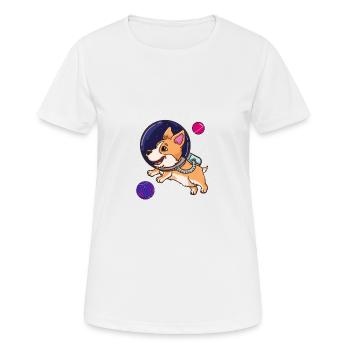Corgi bisexuel dans l’espace Fierté bisexuelle - T-shirt respirant Femme - blanc - Devant - AI Model Female 172 dark (172cm)