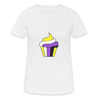 Nonbinary Cupcake Nonbinary Pride - Women's Breathable T-Shirt - white - Front - AI Model Female 172 dark (172cm)