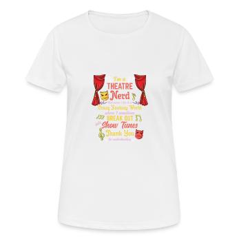 At A Theatre Nerd for Actors Theatre - Women's Breathable T-Shirt - white - Front - AI Model Female 172 dark (172cm)
