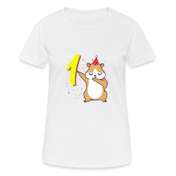 1 year old hamster birthday - Women's Breathable T-Shirt - white - Front - AI Model Female 172 dark (172cm)