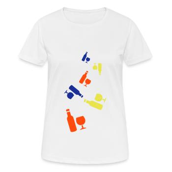 Wein Icon - Frauen T-Shirt atmungsaktiv - Weiß - Vorne - AI Model Female 172 dark (172cm)