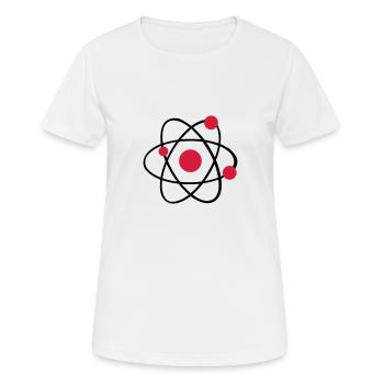 Atom - Frauen T-Shirt atmungsaktiv - Weiß - Vorne - AI Model Female 172 dark (172cm)