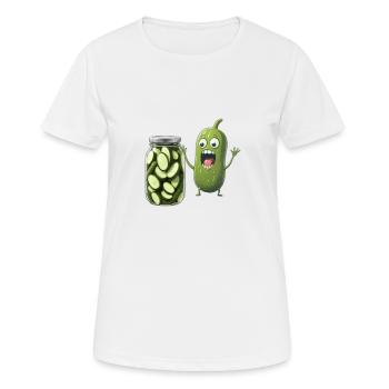 Pickle Reacting To Jar Of Pickles - Pickle Lovers - Frauen T-Shirt atmungsaktiv - Weiß - Vorne - AI Model Female 172 dark (172cm)
