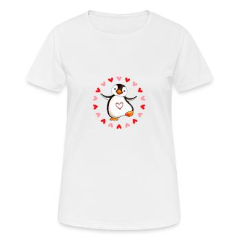 Pinguin - Frauen T-Shirt atmungsaktiv - Weiß - Vorne - AI Model Female 172 dark (172cm)
