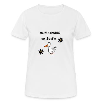 Mon canard en sucre - T-shirt respirant Femme - blanc - Devant - AI Model Female 172 dark (172cm)