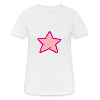Rosa Stern - Frauen T-Shirt atmungsaktiv - Weiß - Vorne - AI Model Female 172 dark (172cm)