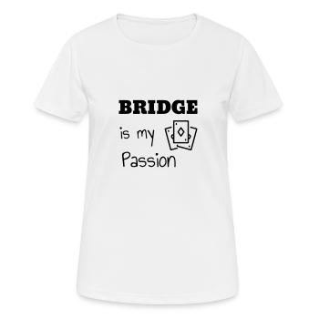 bridge / bridgeur / bridgeuse / cartes - T-shirt respirant Femme - blanc - Devant - AI Model Female 172 dark (172cm)